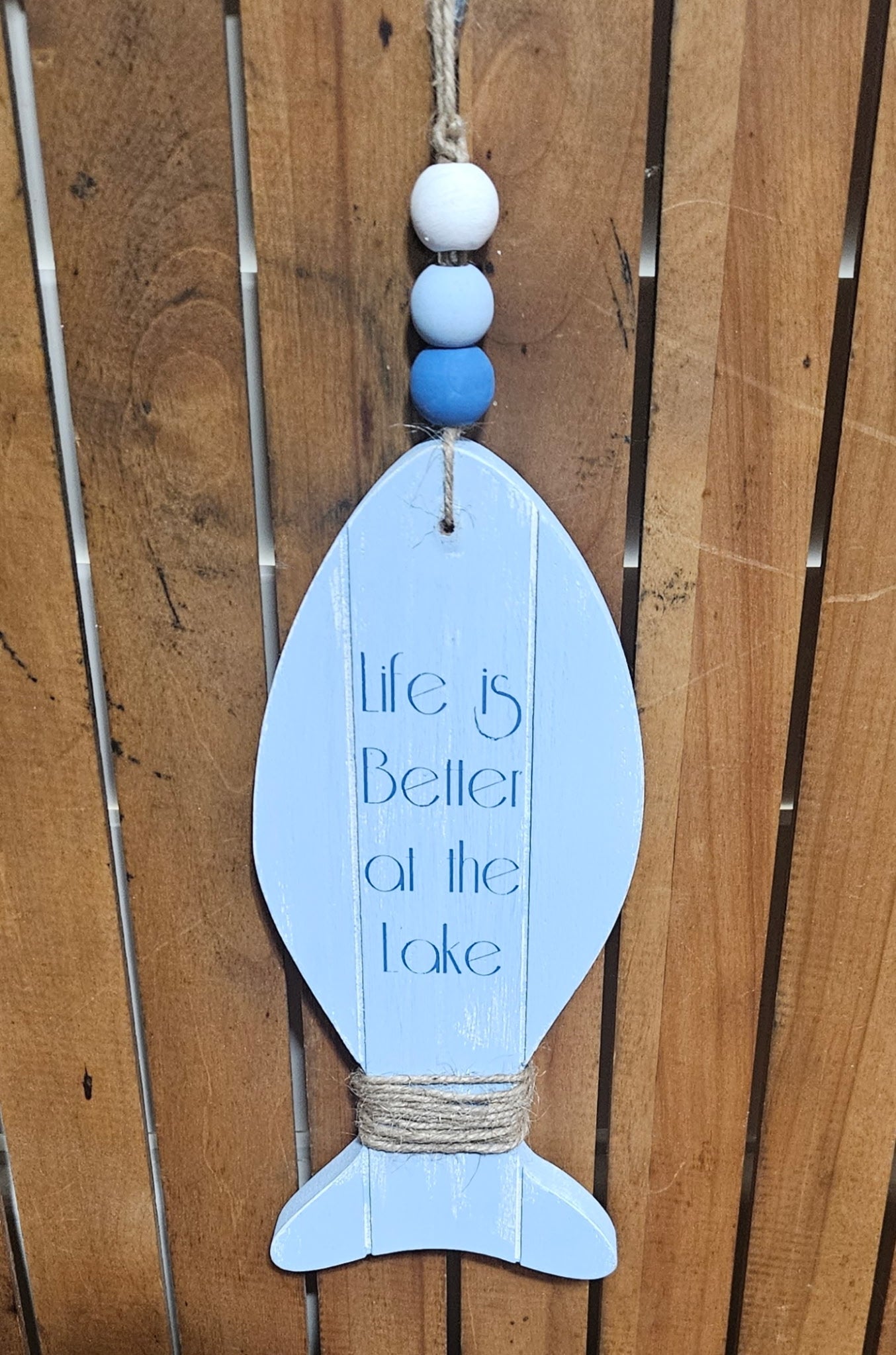 Life Is Better at the Lake | Beaded Fish Hanging Decor
