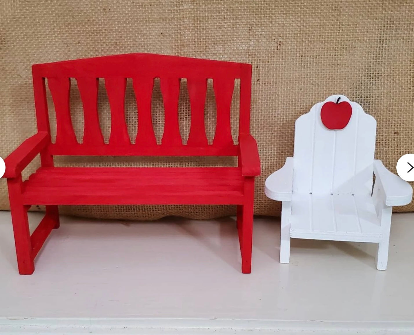 Apple Orchard Tiered Tray Decor – Red & White Fall Mini Signs, Apple Cider Donuts, Adirondack Chair, Kitchen Shelf Sitters