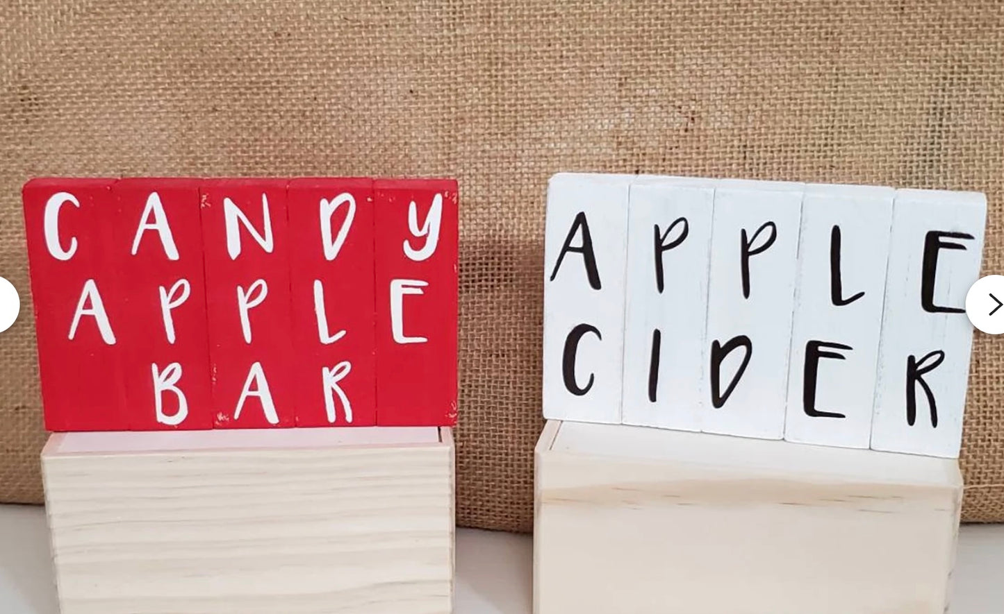 Apple Orchard Tiered Tray Decor – Red & White Fall Mini Signs, Apple Cider Donuts, Adirondack Chair, Kitchen Shelf Sitters