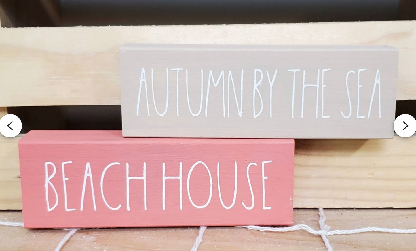 Fall Beach Tiered Tray Decor – Aqua & Coral Coastal Autumn Mini Signs | Mermaid & Pumpkin Surf Decor