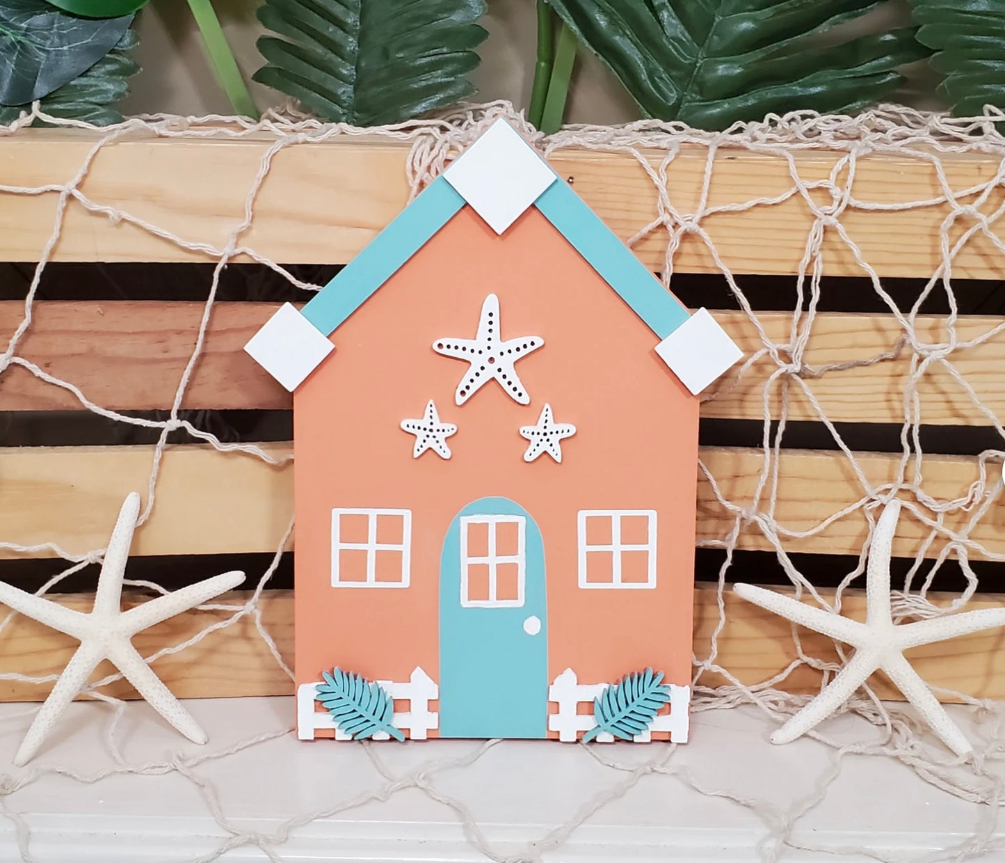 Mini Beach & Island House Decor – Hand-Painted Shelf Sitters for Tiered Trays & Coastal Vibes