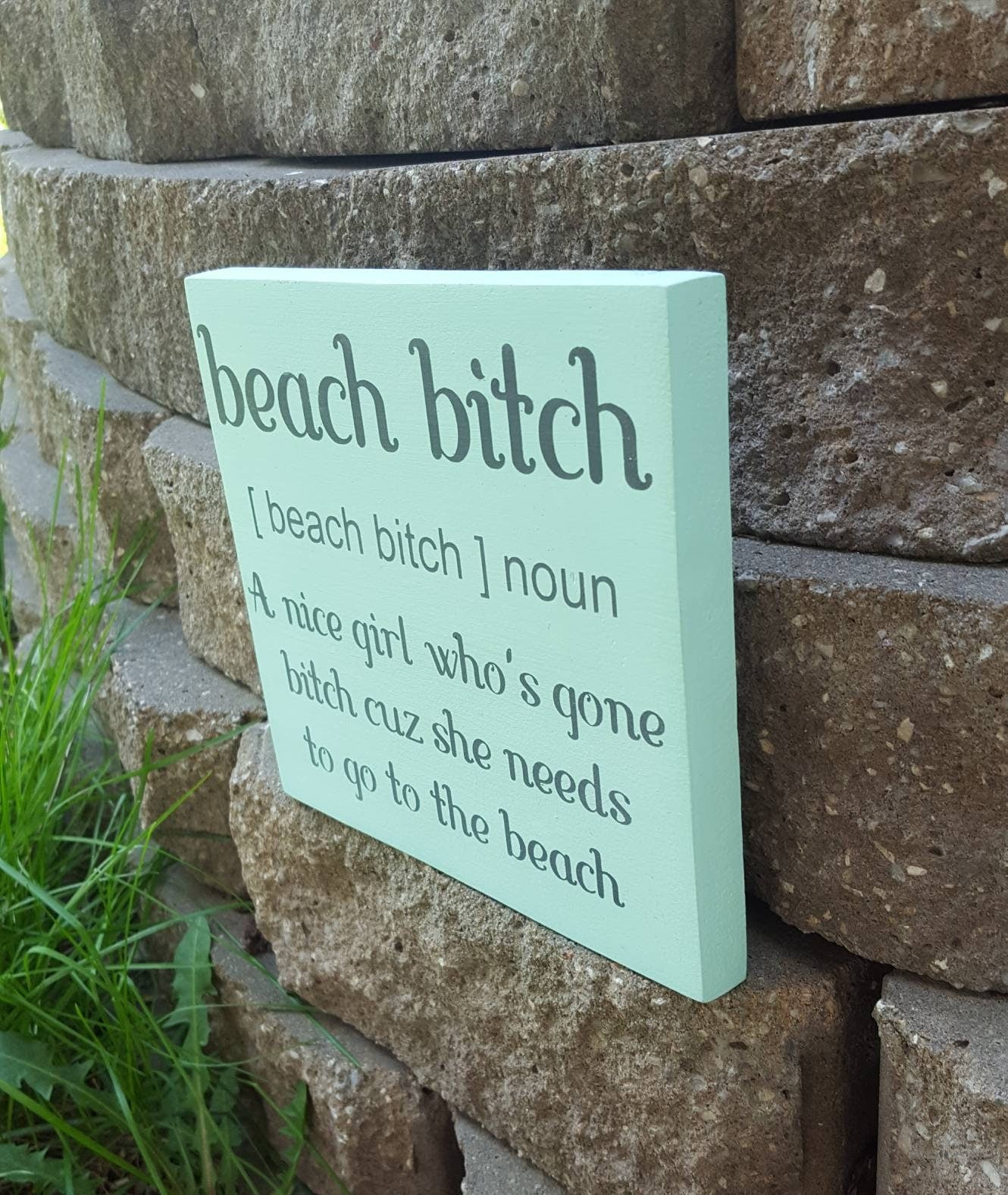 Beach Bitch Wood Sign – Funny Coastal Decor for Beach Lovers