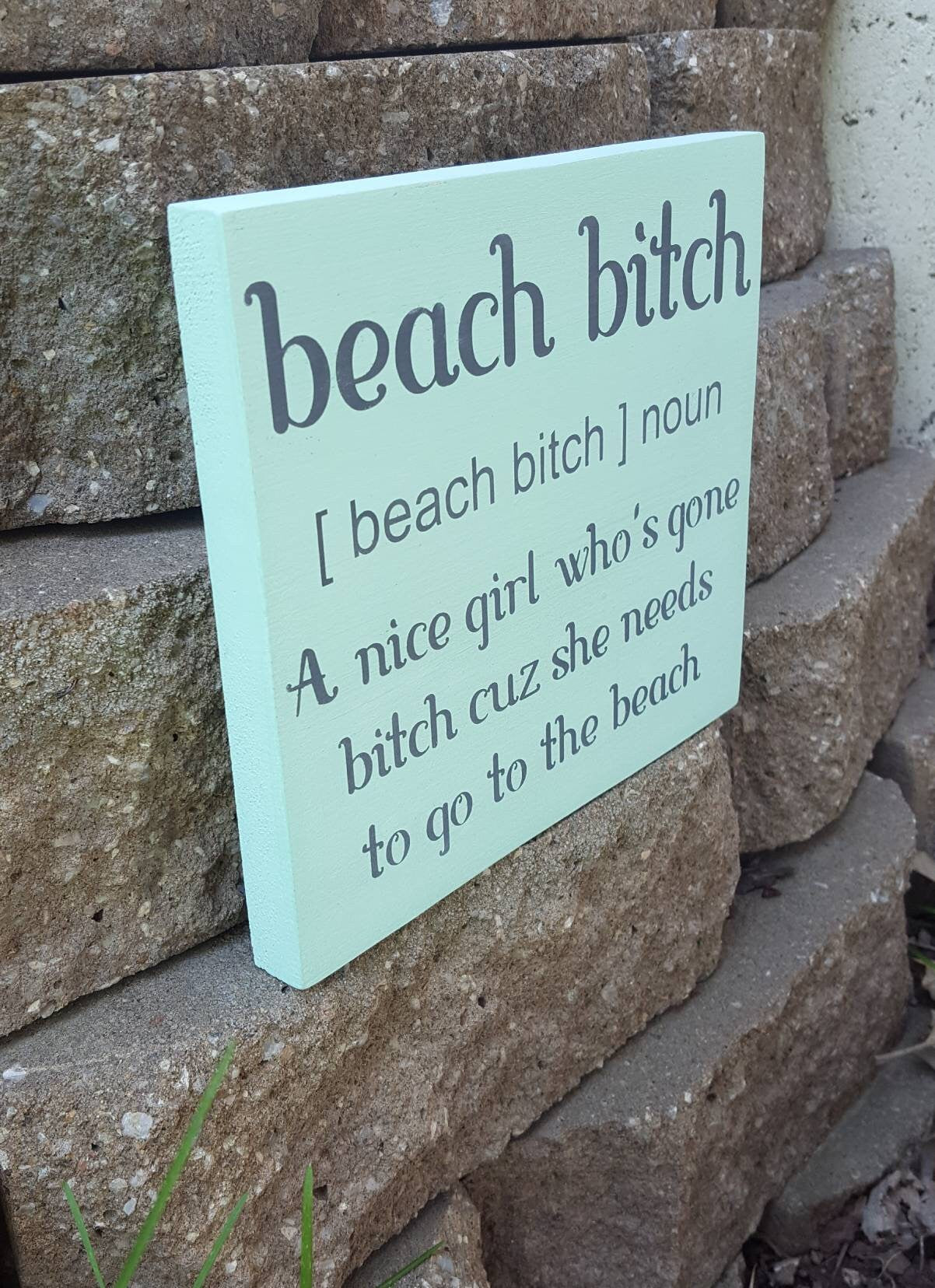 Beach Bitch Wood Sign – Funny Coastal Decor for Beach Lovers