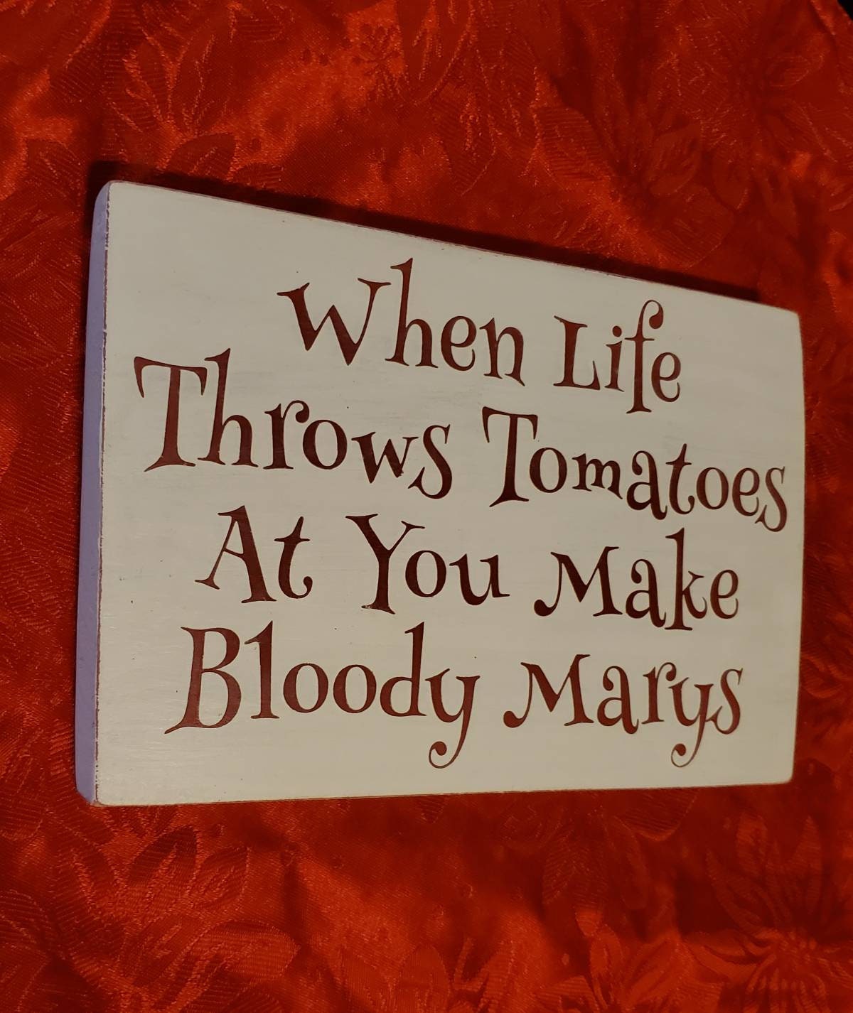 Bloody Mary Sign | Bar Decor, Drink Gifts, Wood Sign