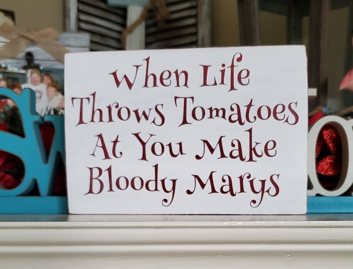 Bloody Mary Sign | Bar Decor, Drink Gifts, Wood Sign