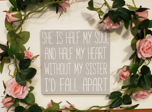 Sister Quote Wood Sign – Best Seller Hand-Painted Gift for Sisters, Friends & Soul Sisters