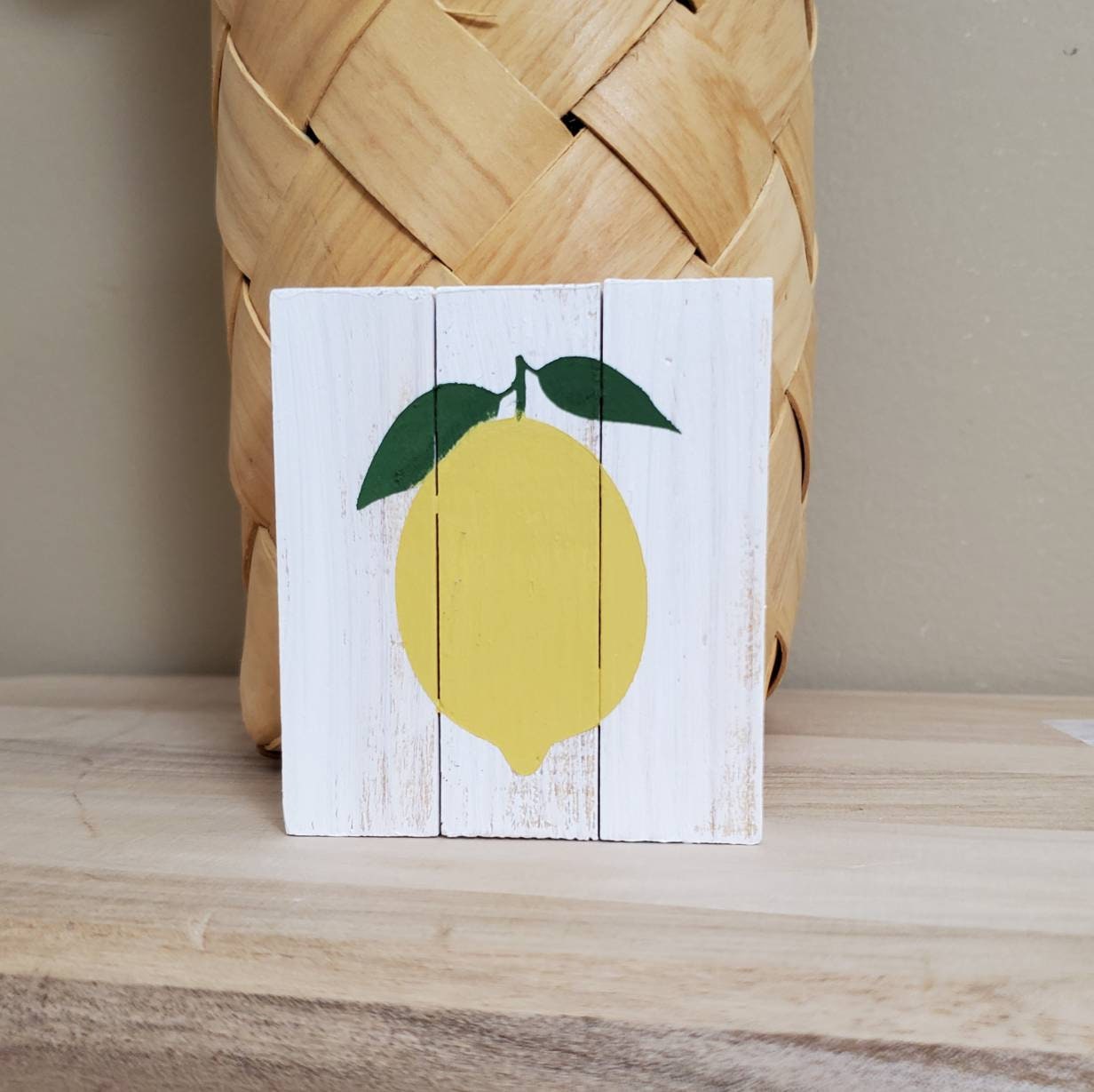 Lemon Tiered Tray Sign Set – Hand-Painted Summer Decor