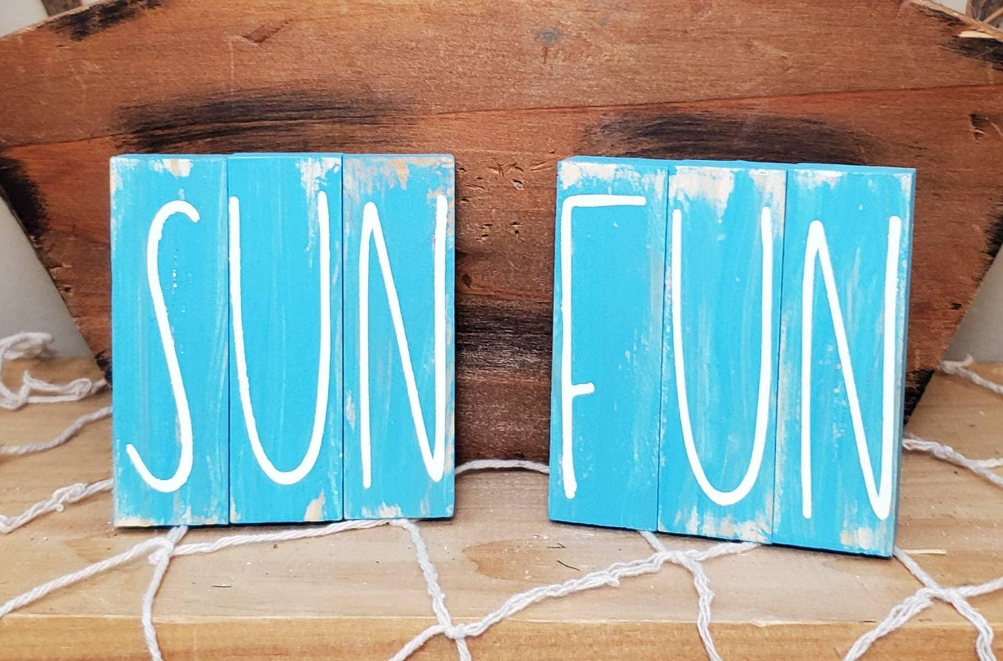 Fun in the Sun Tiered Tray Decor – Hand-Painted Summer Beach Signs