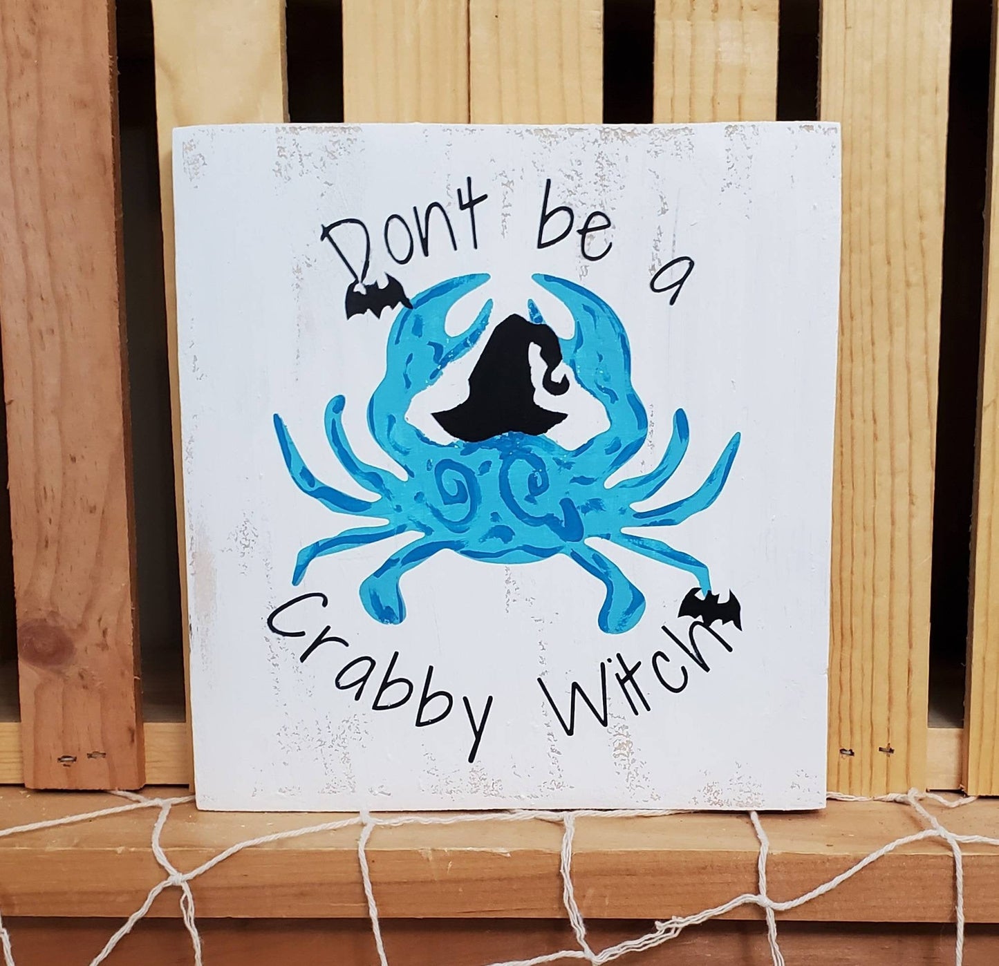 Crabby Witch – Funny Halloween Tiered Tray Decor with Coastal Charm