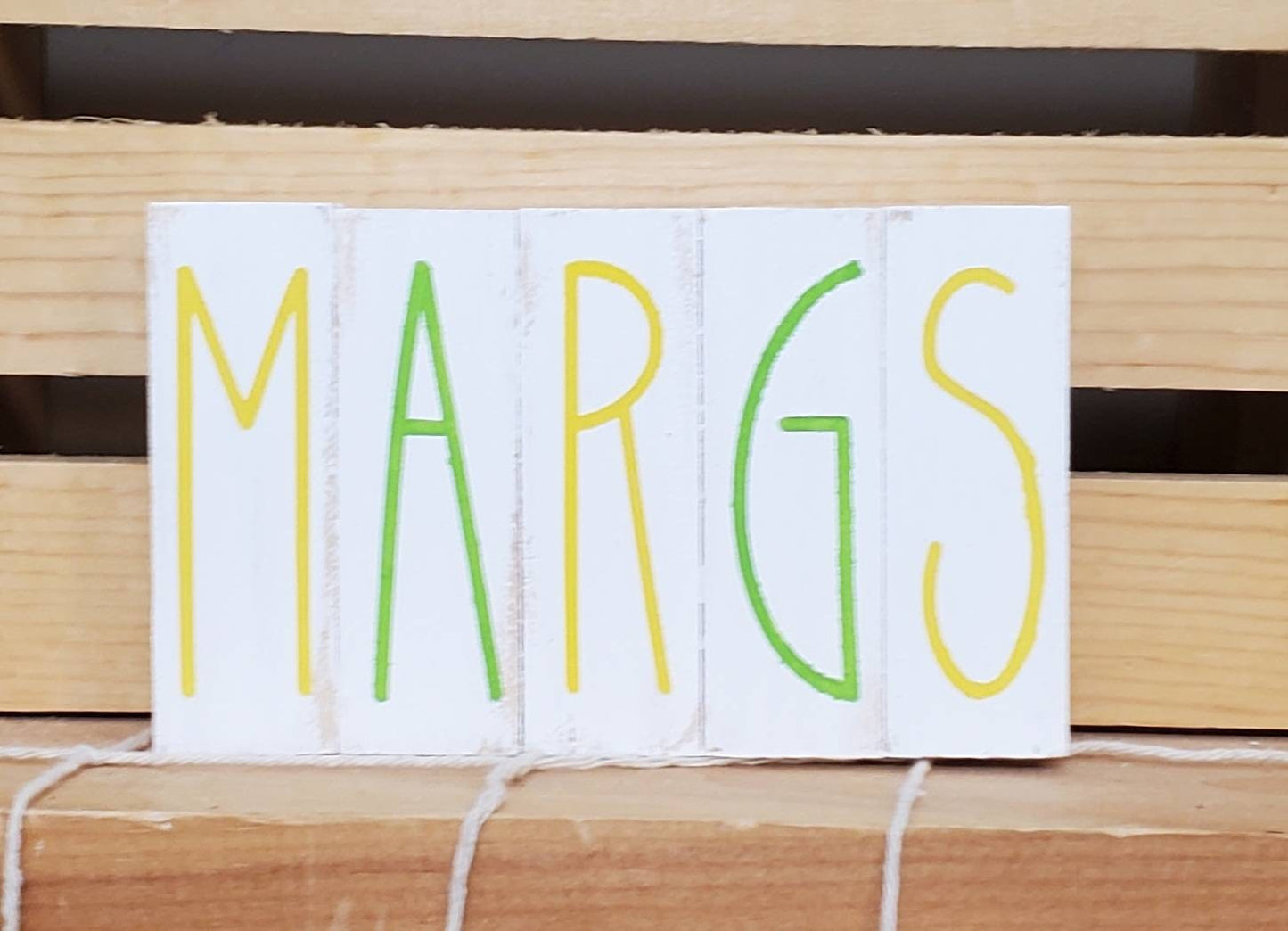 Lemon & Margarita Tiered Tray Decor β Hand-Painted Summer Bar Signs in Yellow & Lime