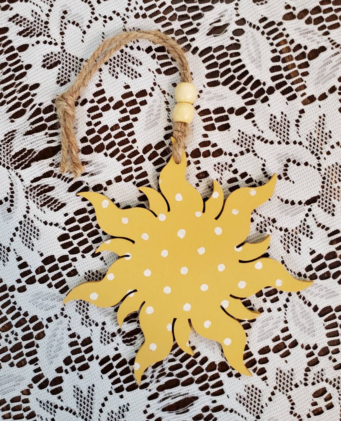 Sunflower Tiered Tray Decor – 3D Sunflower and Sun Signs, Bead Garland, and Fall Shelf Sitters
