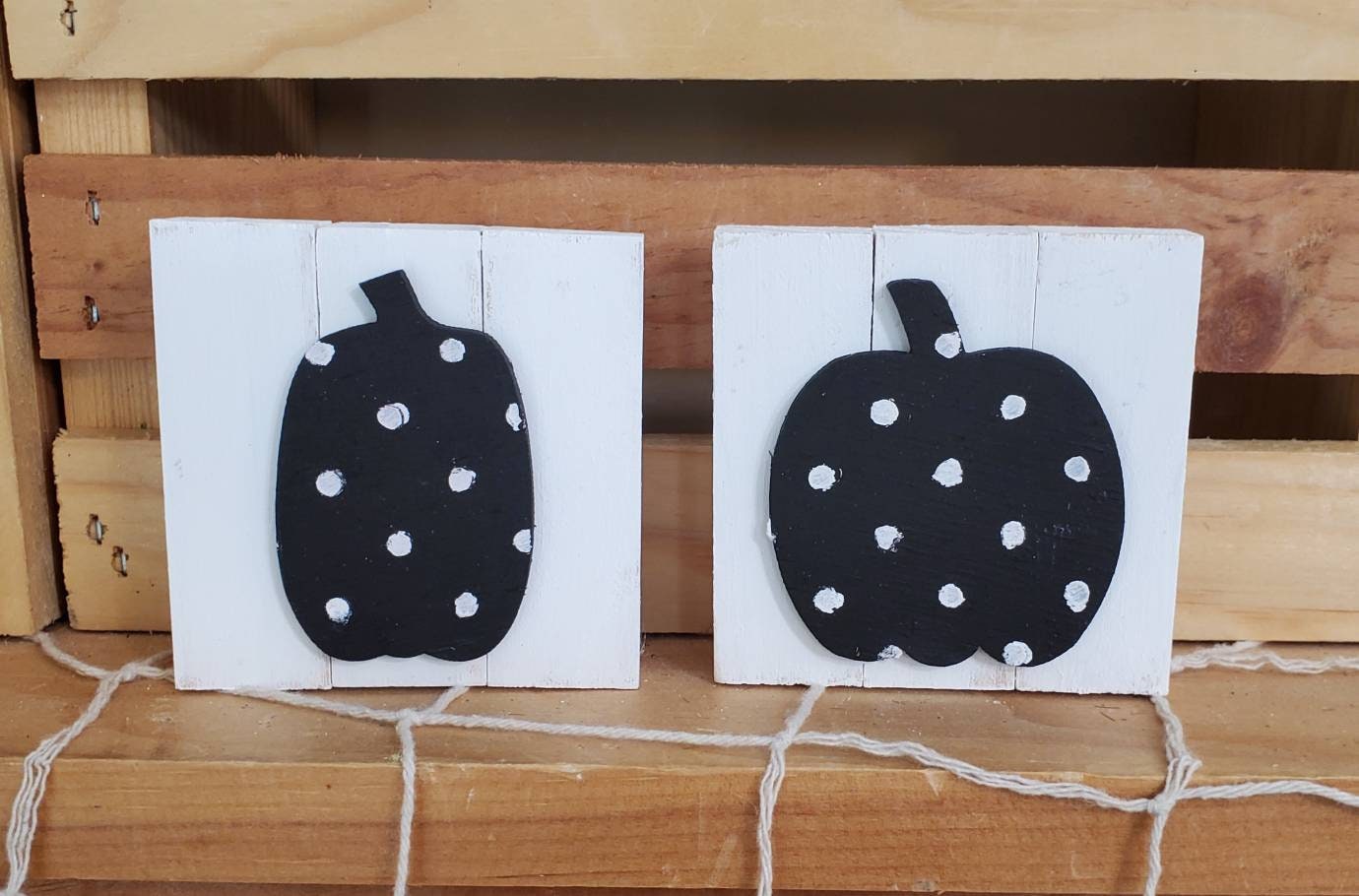 Black and White, Fall, Tiered Tray, 3D Wood Sign, Halloween, Witch, Pumpkin, Autumn Decor, Bead Garland, Gift For Her, Shelf Sitter