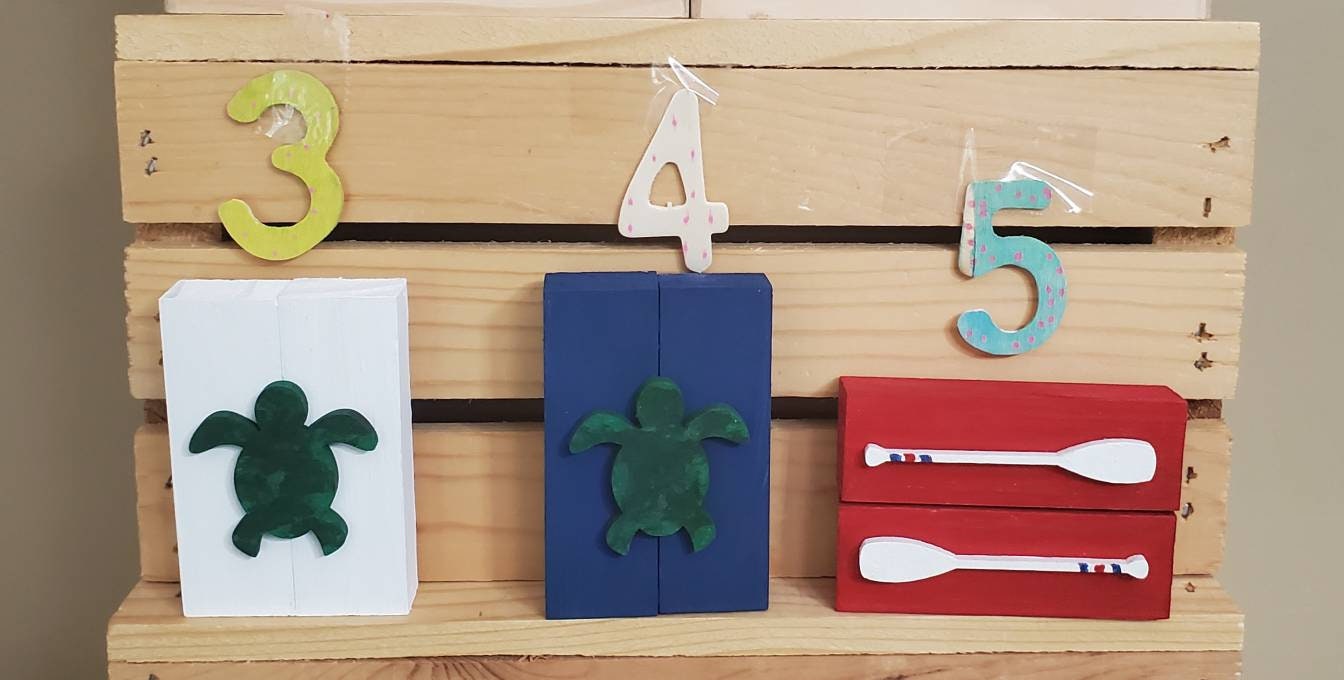 Lake Life Tiered Tray Decor – Hand-Painted Camp & Cabin Style