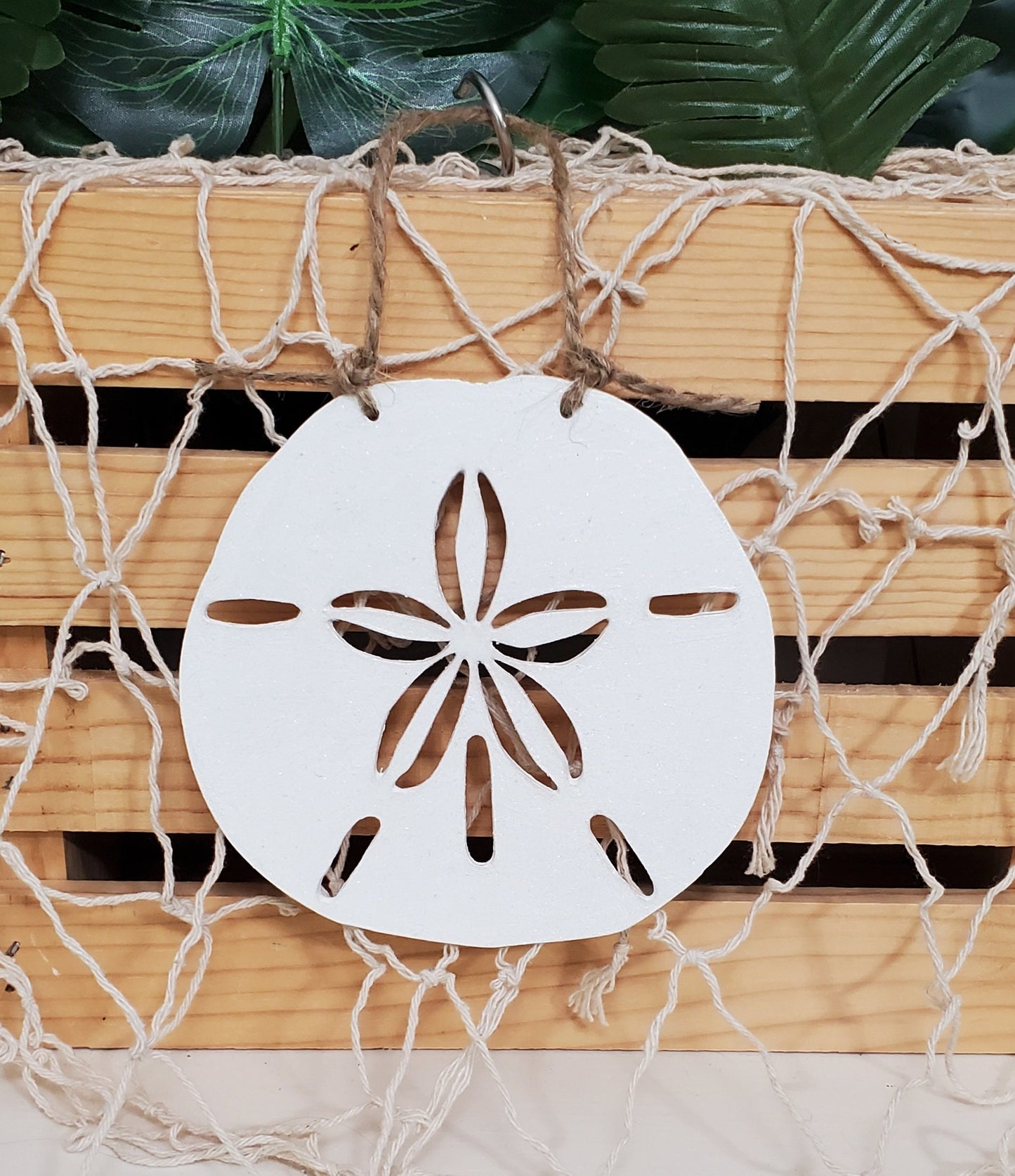 Hand Painted Sand Dollar Christmas Ornament – Coastal Beachy Holiday Decor, Nautical Tree Ornament, Wood Christmas Gift