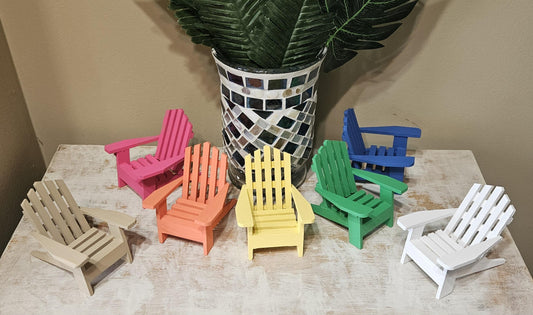 Mini Adirondack Chairs – Hand-Painted Bright Summer Decor for Tiered Trays, Shelves & Mantles (7 Color Options)