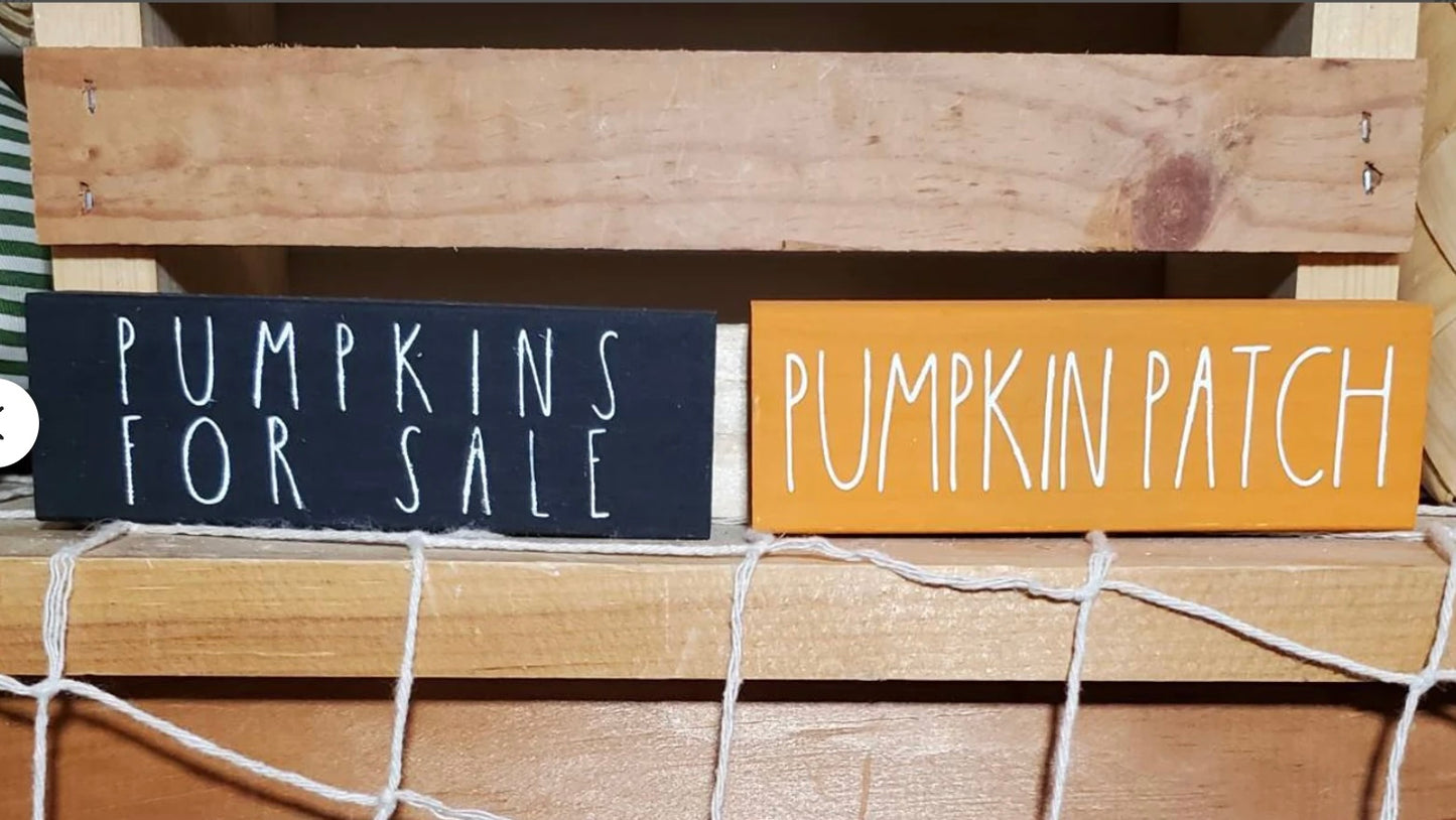 Fall Truck Tiered Tray Decor – Hand-Painted Mini Autumn Signs for Farmhouse & Seasonal Displays