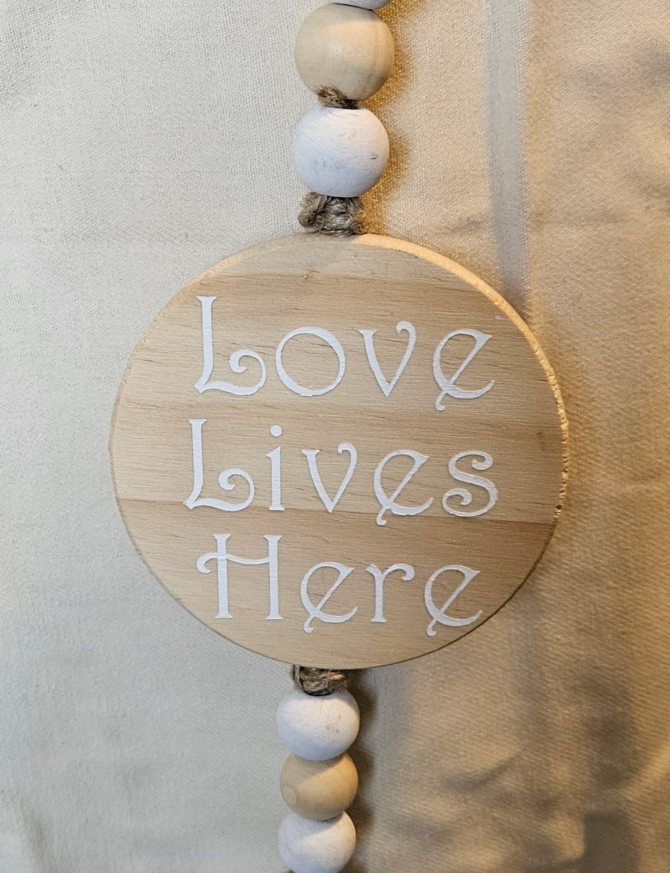 Love Lives Here | Beaded Heart Hanging Decor