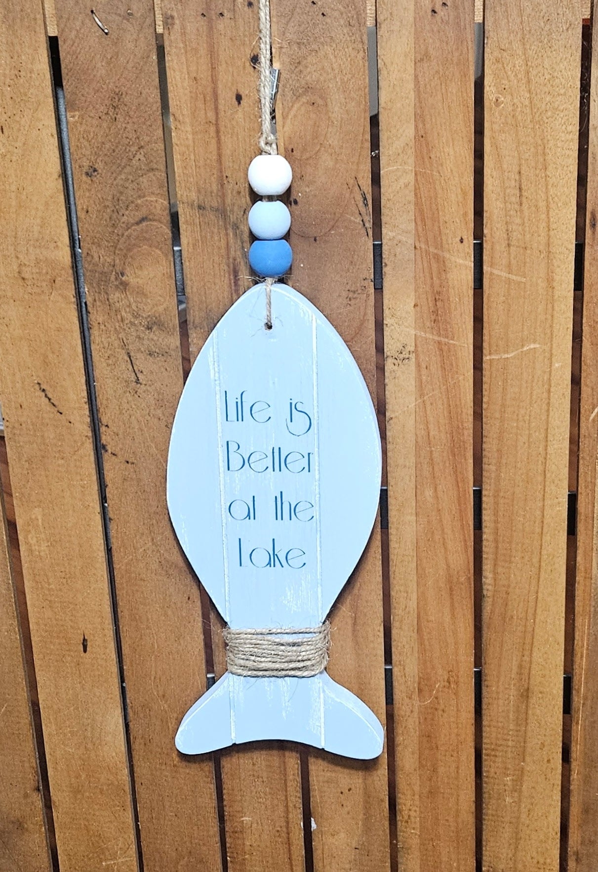 Life Is Better at the Lake | Beaded Fish Hanging Decor