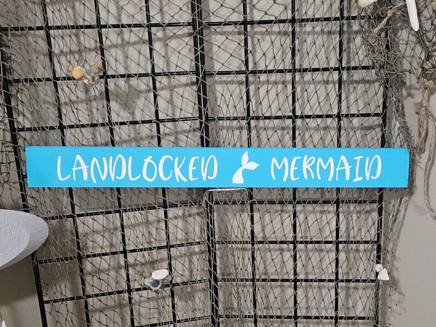 Landlocked Mermaid | Coastal Wooden Sign