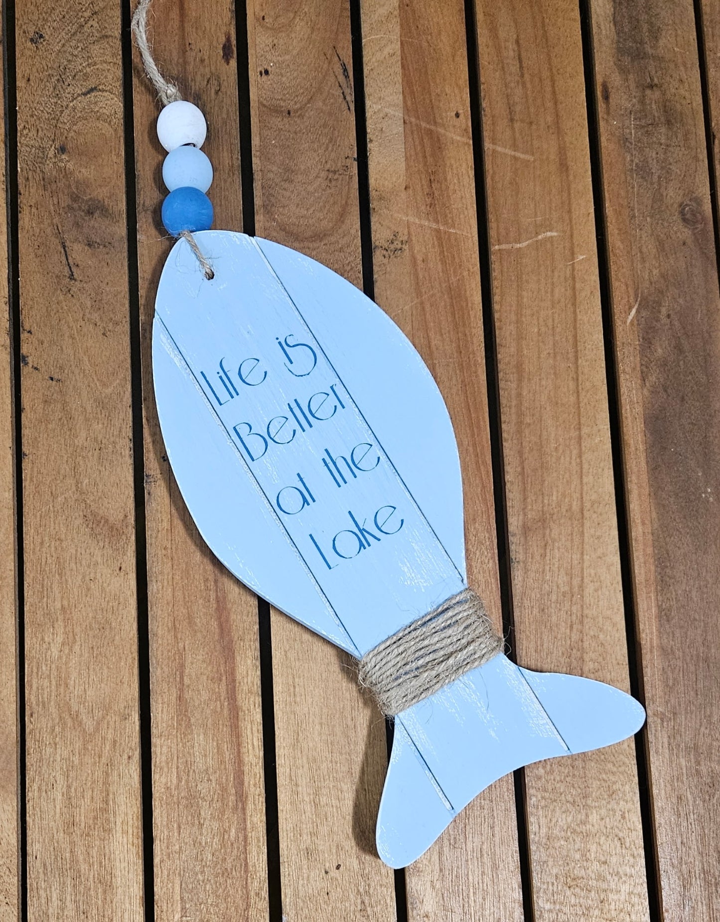 Life Is Better at the Lake | Beaded Fish Hanging Decor