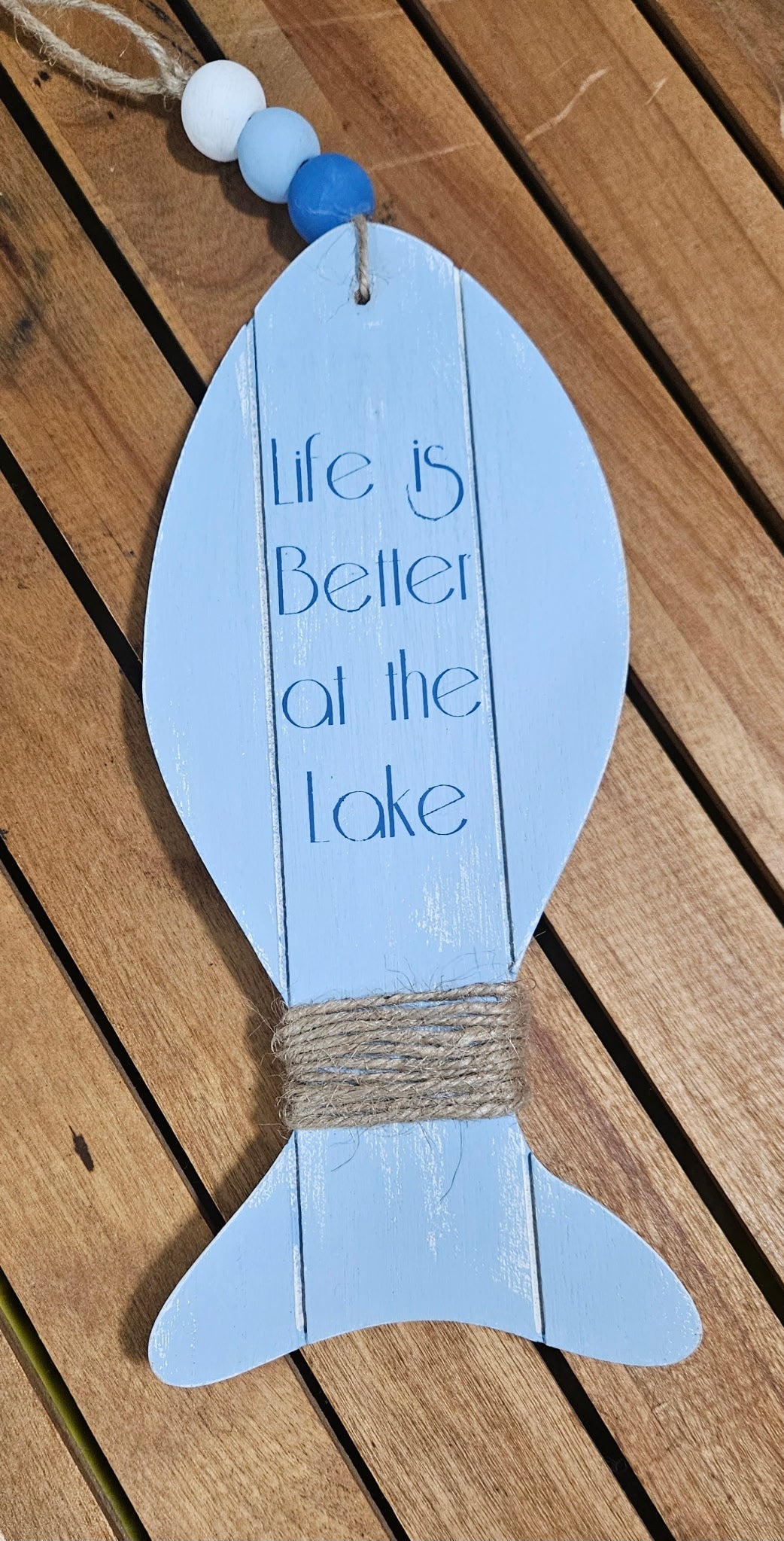 Life Is Better at the Lake | Beaded Fish Hanging Decor