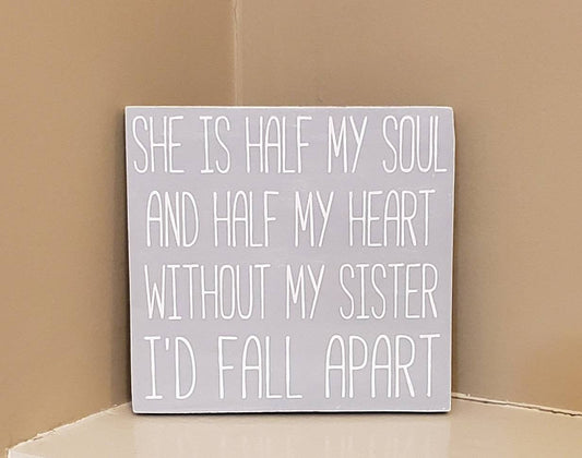 Sister Quote Wood Sign – Best Seller Hand-Painted Gift for Sisters, Friends & Soul Sisters