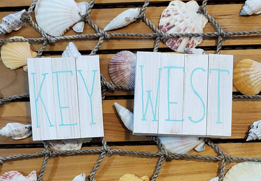 Key West Tiered Tray Decor – Hand-Painted Mini Signs Inspired by the Florida Keys