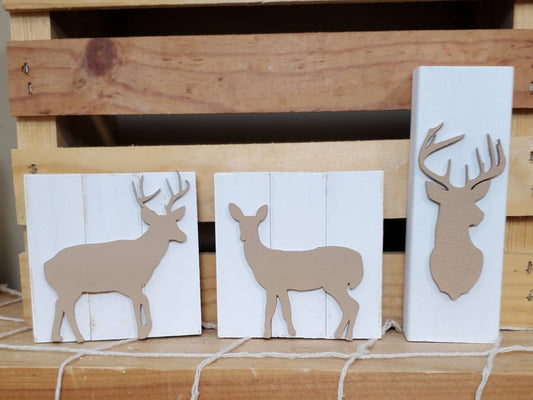 Hunting Cabin Tiered Tray Decor Set – 3D Wildlife & Rustic Signs with Labs, Bears, Buck & More