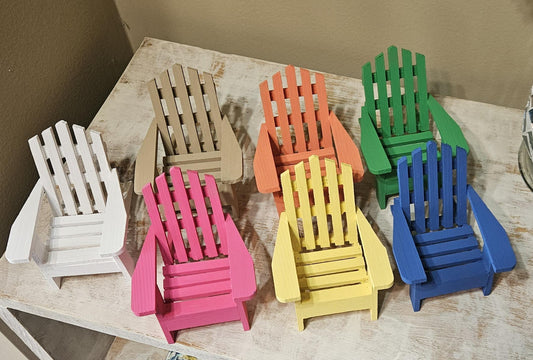 Mini Adirondack Chairs – Hand-Painted Bright Summer Decor for Tiered Trays, Shelves & Mantles (7 Color Options)